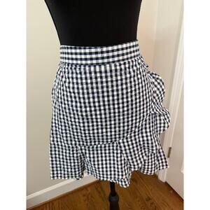 Sim & Sam Navy and White Gingham Ruffled Mini Skirt